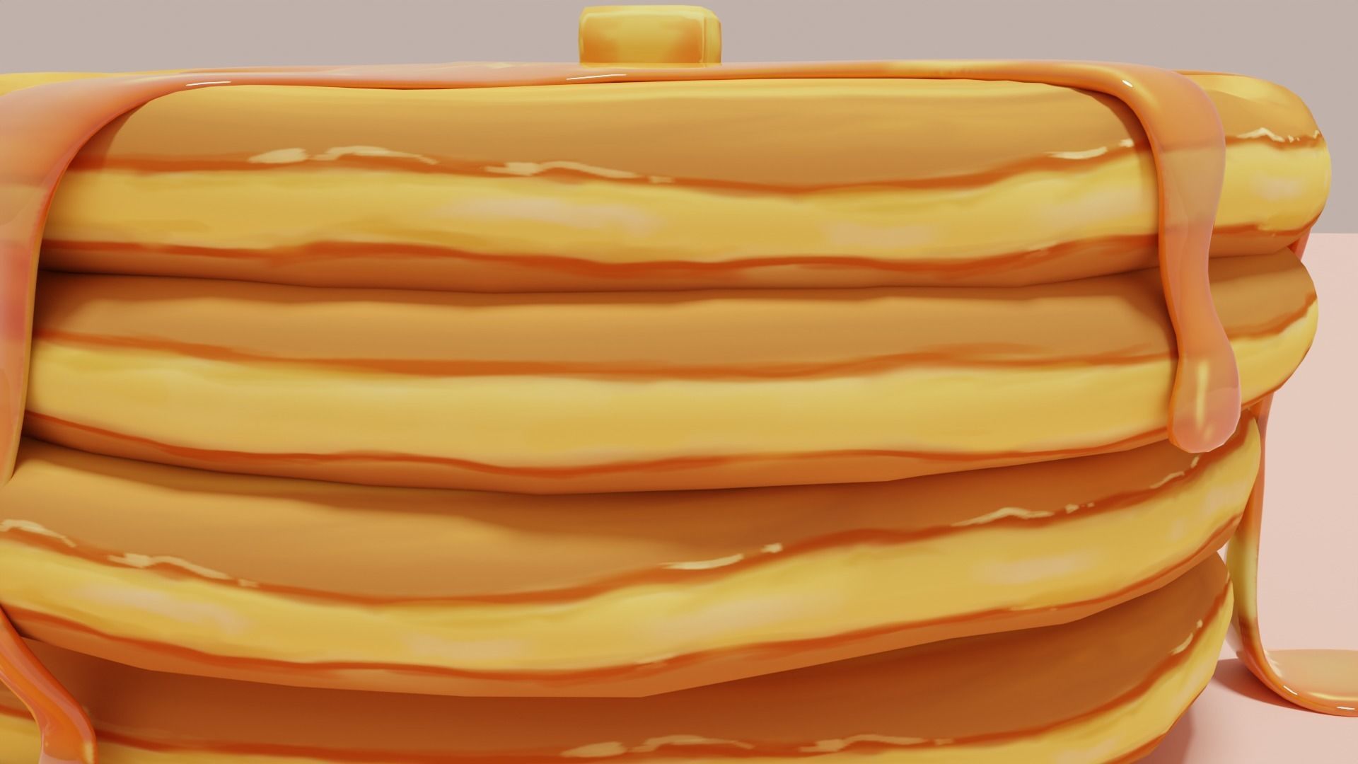 Stylized Pancake Low-poly 3D model_3