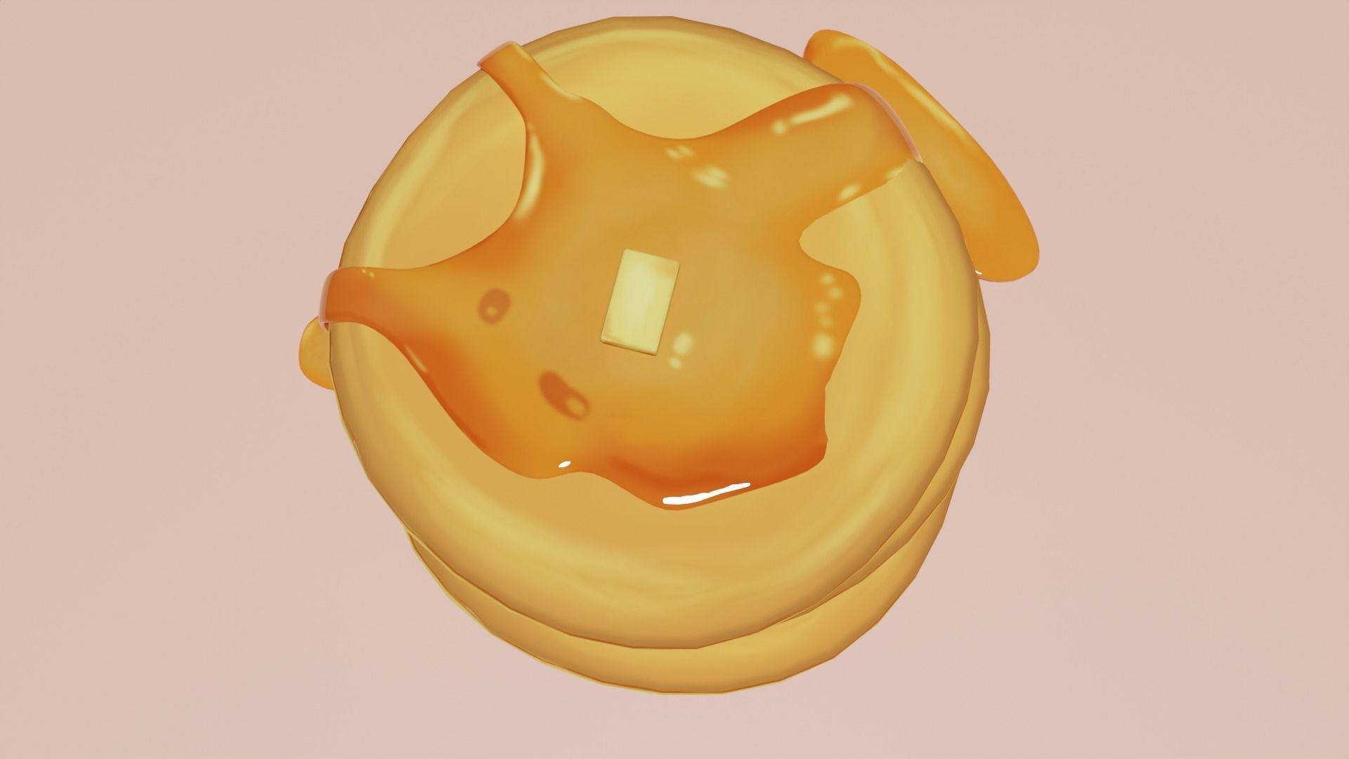 Stylized Pancake Low-poly 3D model_2