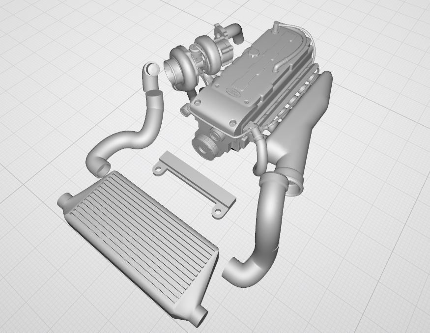 10th scale RC Drift Car Ford Barra Engine for Rhinomax II 3D print model_1