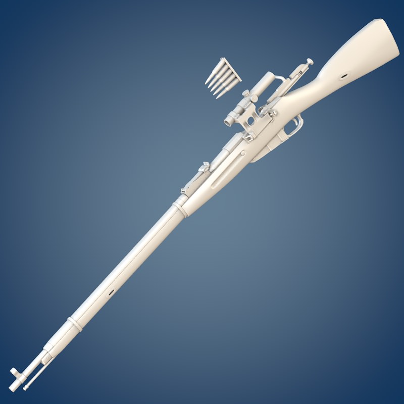 Mosin rifle with scope 3D model_6