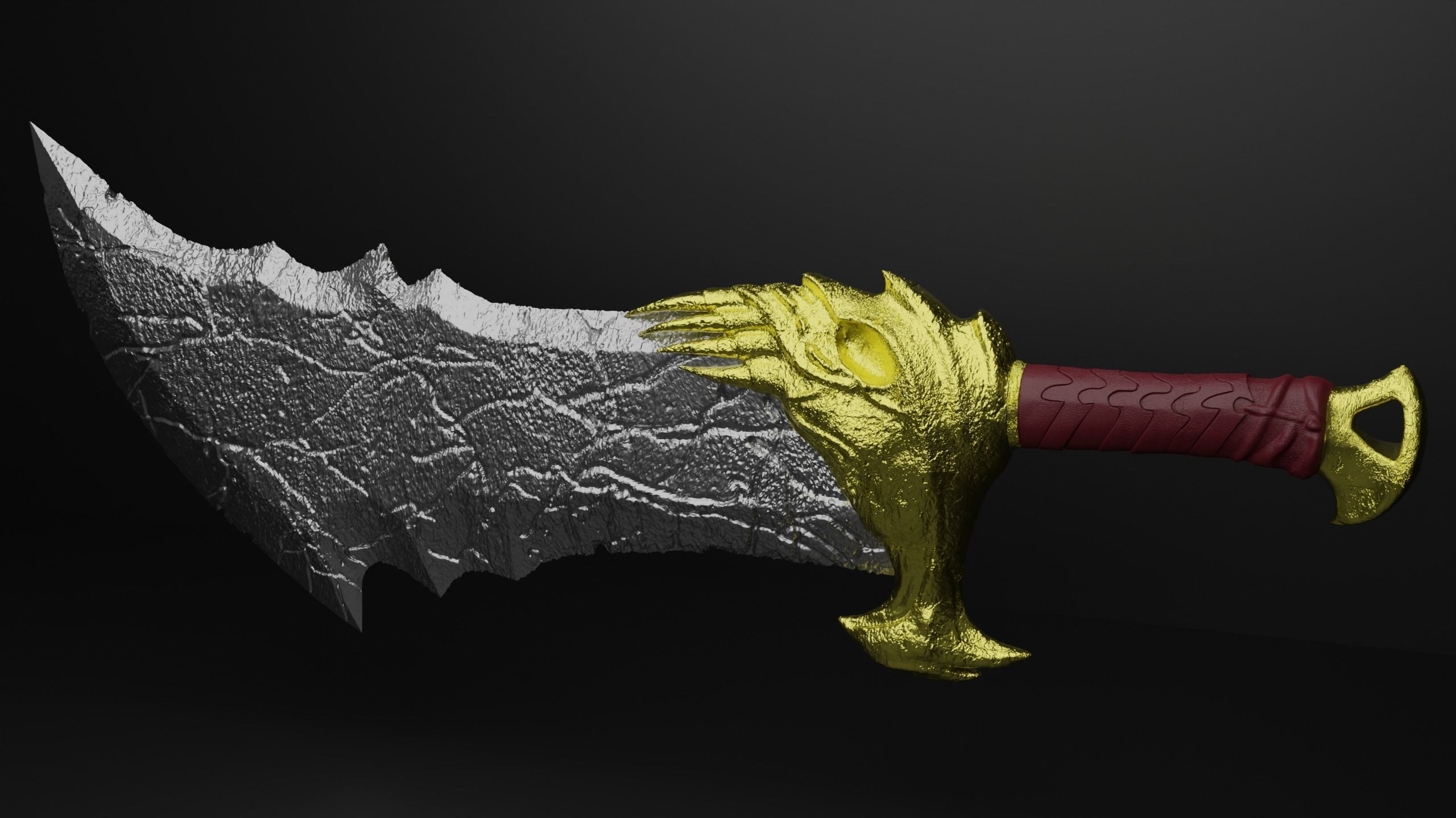 God of War 2018 sword of caos 3D print model_9