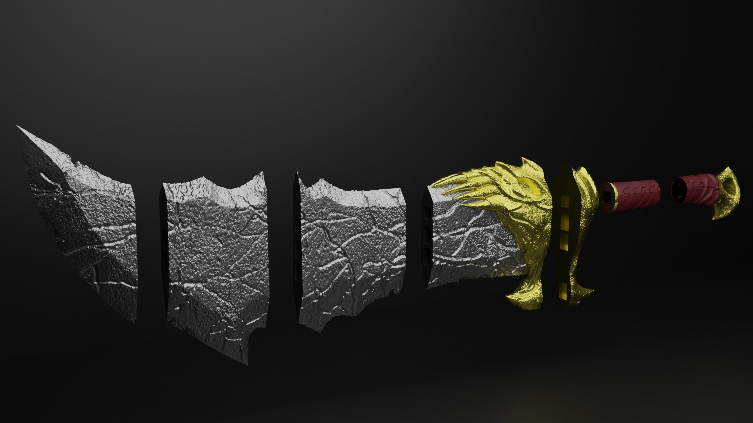 God of War 2018 sword of caos 3D print model_7