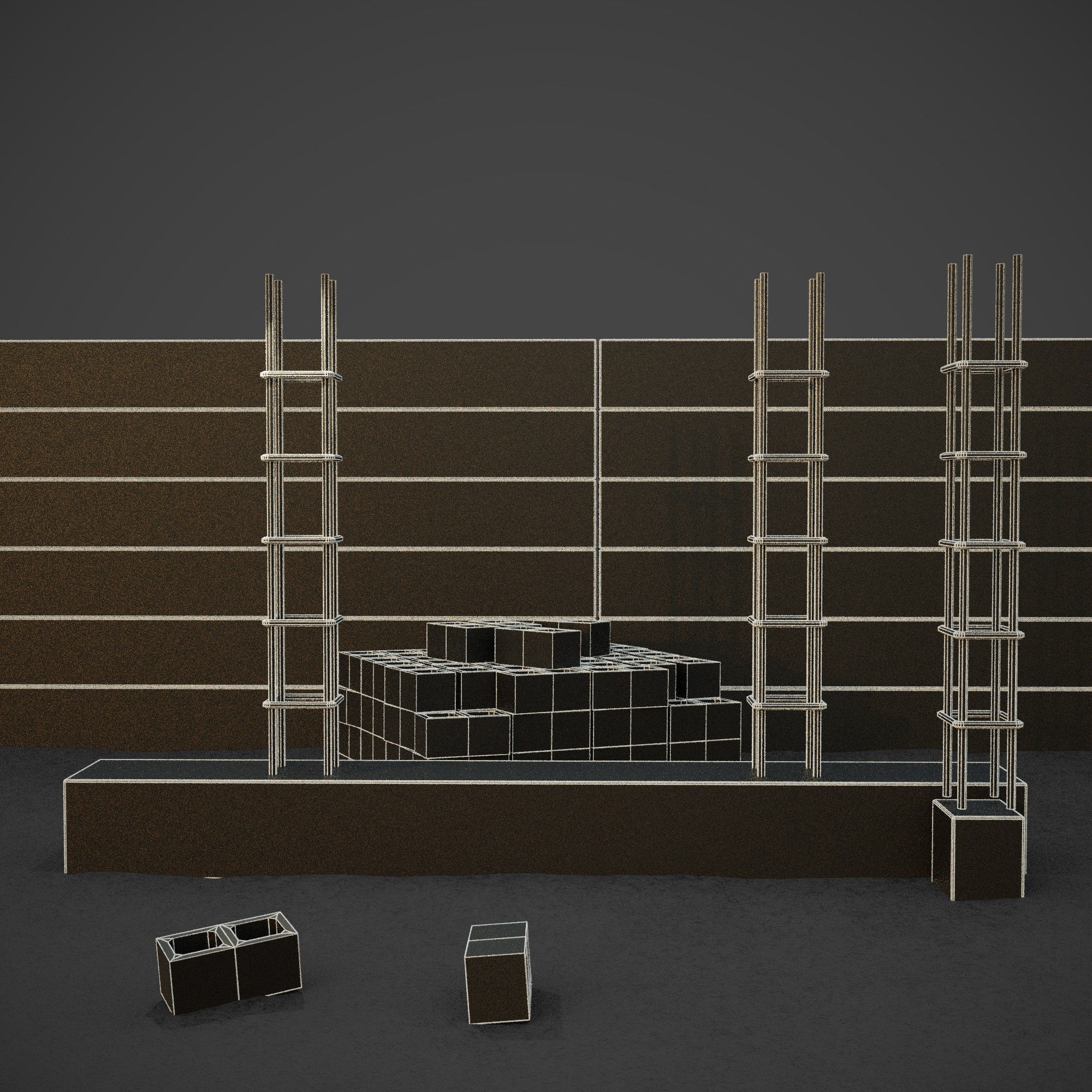 construction tools Low-poly 3D model_10