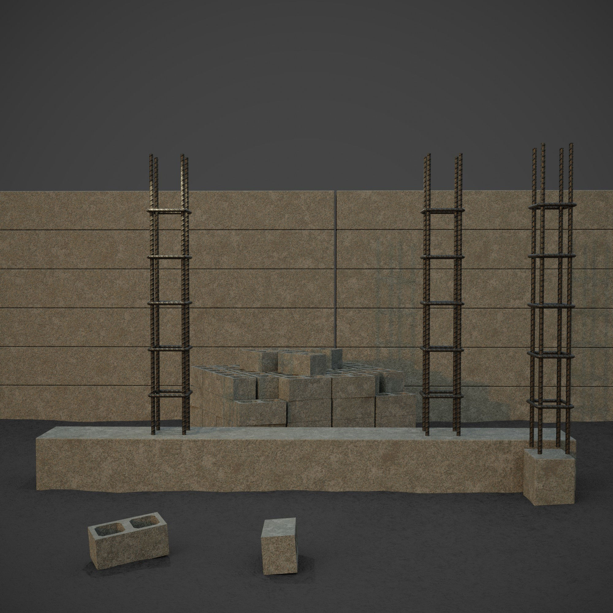 construction tools Low-poly 3D model_6
