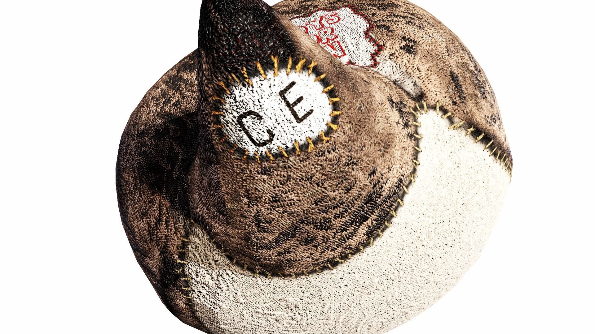 Snowshoe Siamese Cute Wool Cat Toy 3D Model 3D model_9