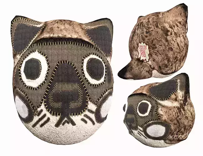 Snowshoe Siamese Cute Wool Cat Toy 3D Model