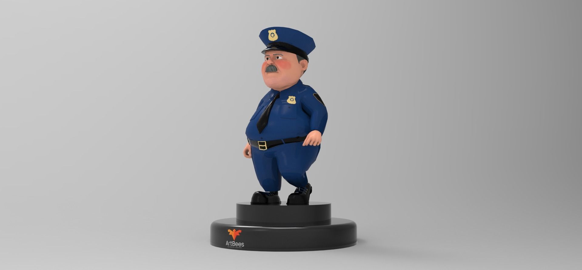 Policeman 3d model police officer figurine Low-poly 3D model_5