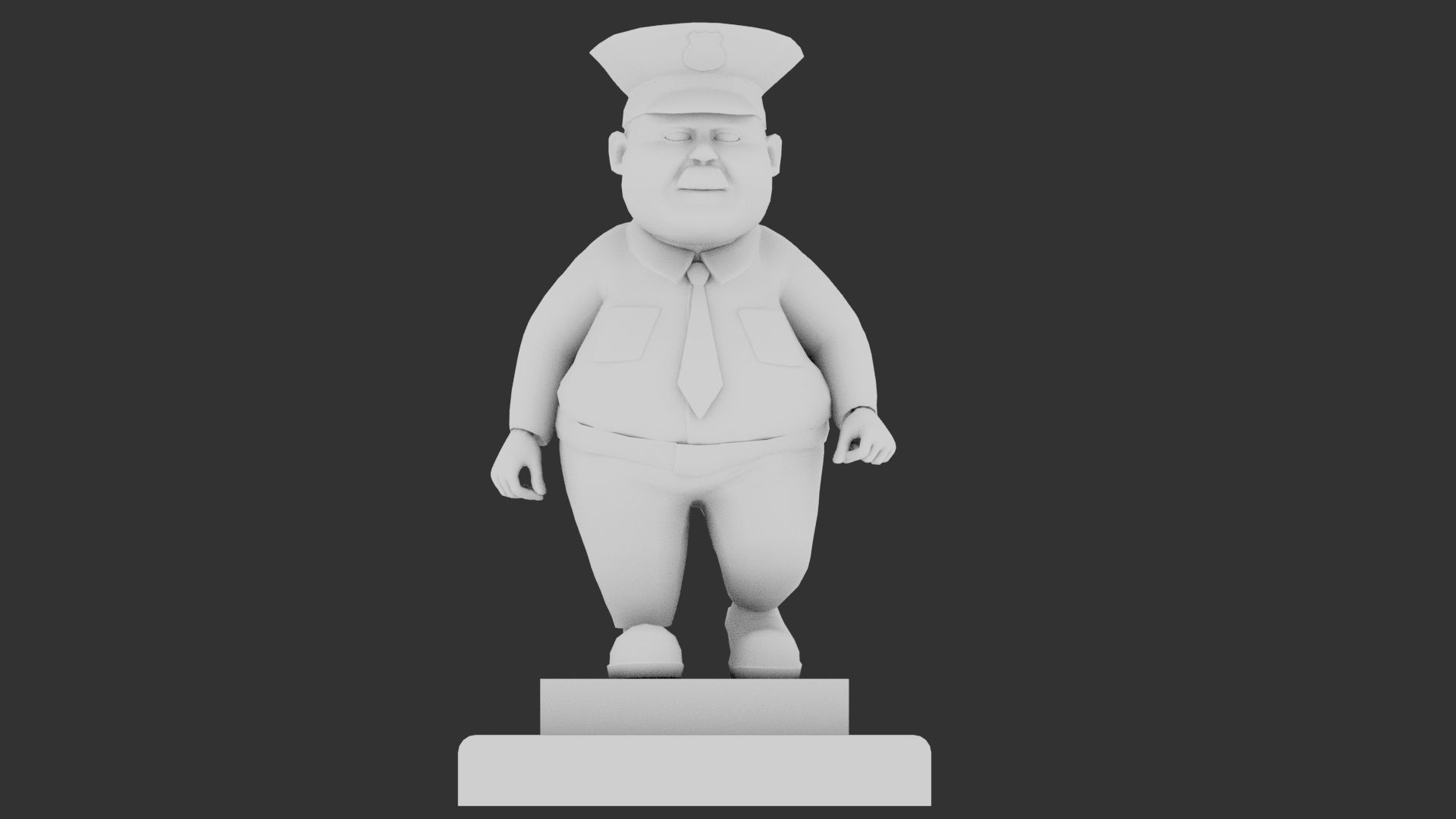 Policeman 3d model police officer figurine Low-poly 3D model_1