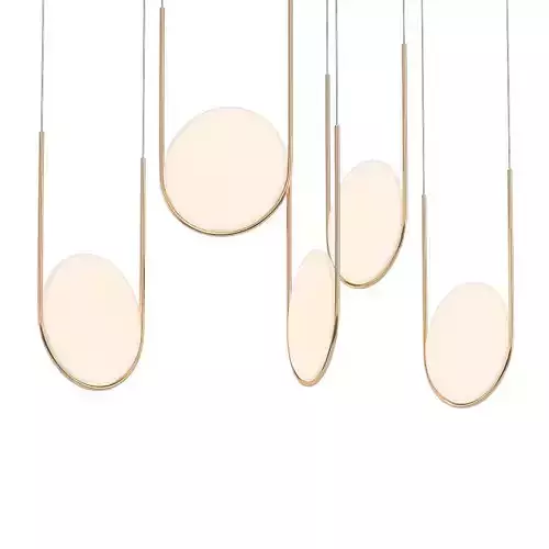J DISC four circular pendant lights hanging 3D model