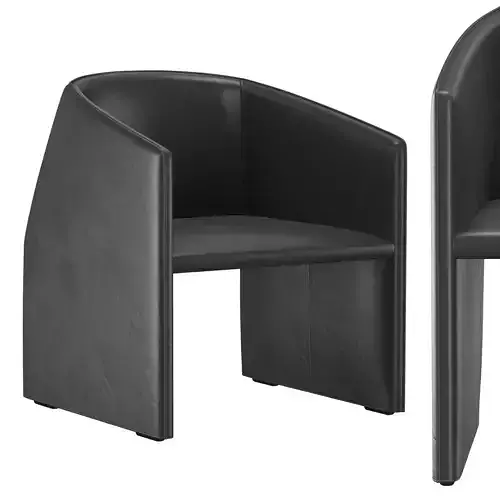 PLAU BLACK LEATHER ARMCHAIR