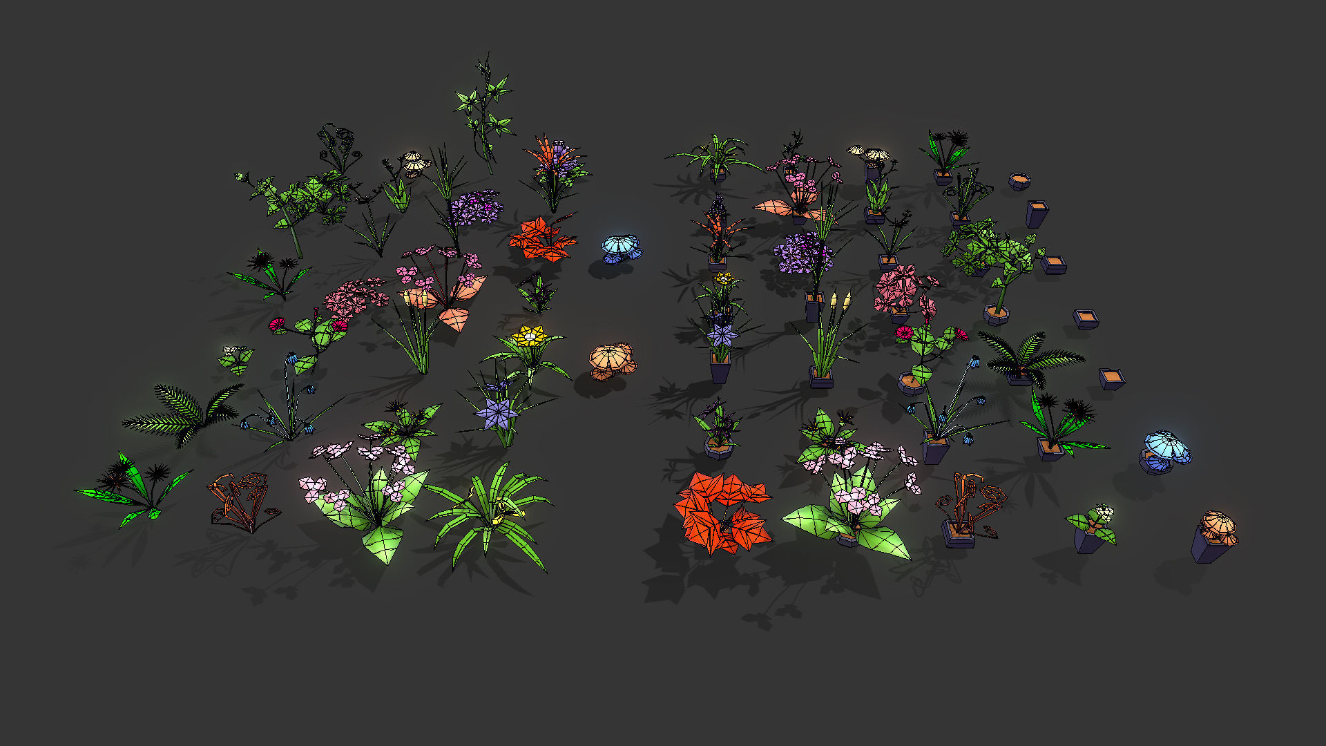 Stylize Low Poly Plants and Flowers Pack Low-poly 3D model_5