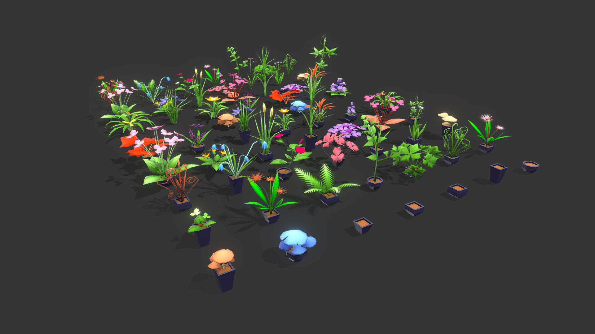 Stylize Low Poly Plants and Flowers Pack Low-poly 3D model_2