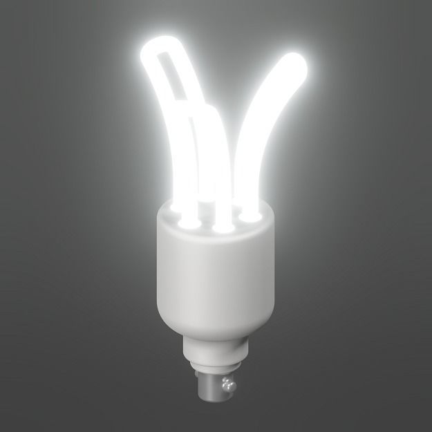 Glowing CFL Lamp 3D model_1
