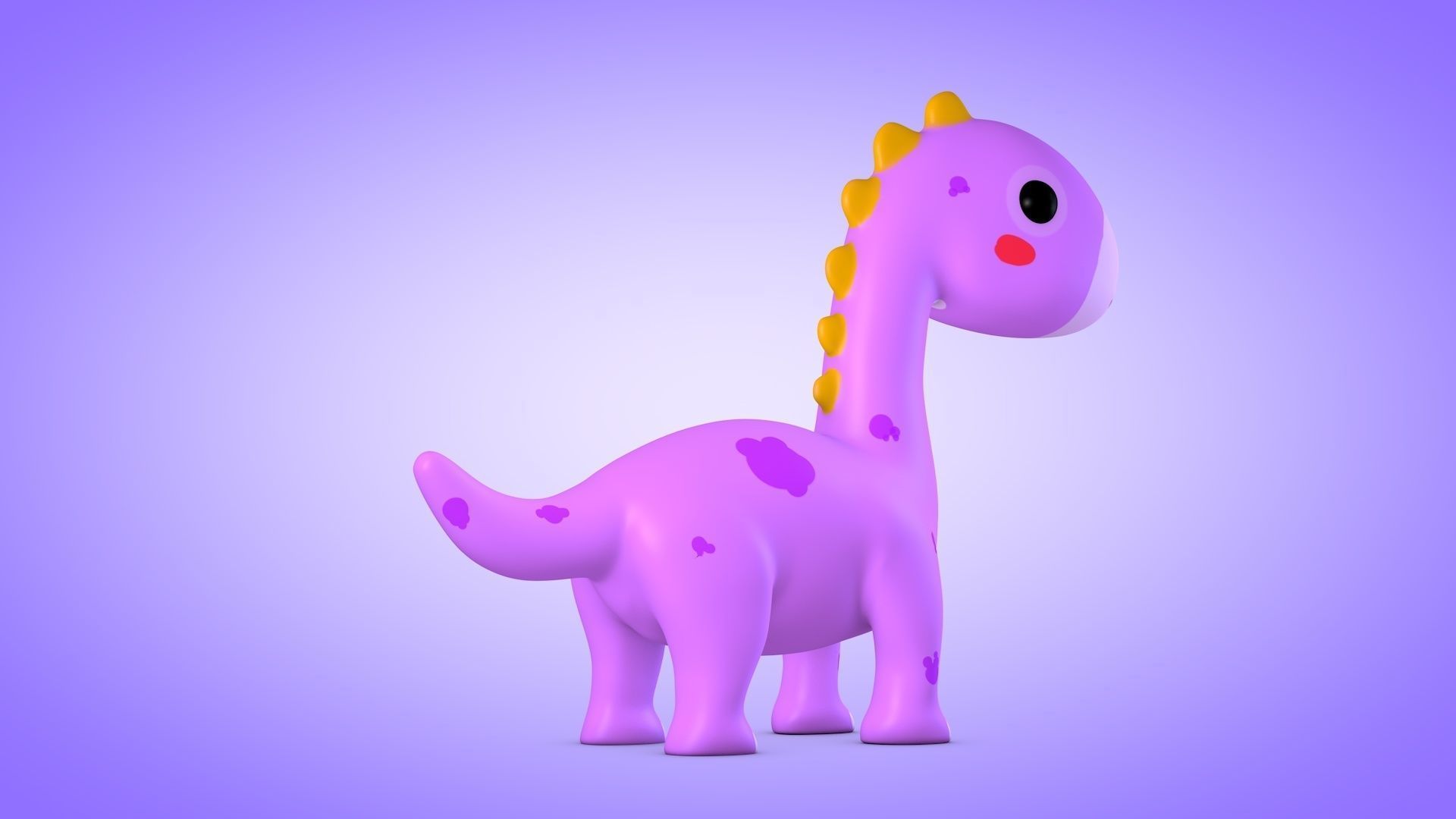 Dinosaur Low-poly 3D model_4