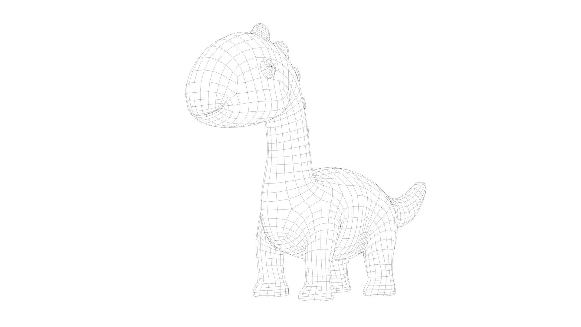 Dinosaur Low-poly 3D model_9