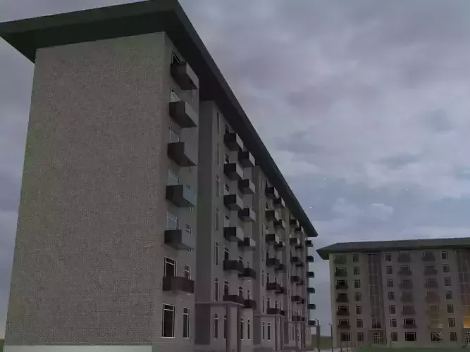 Appartment residential building with balconies