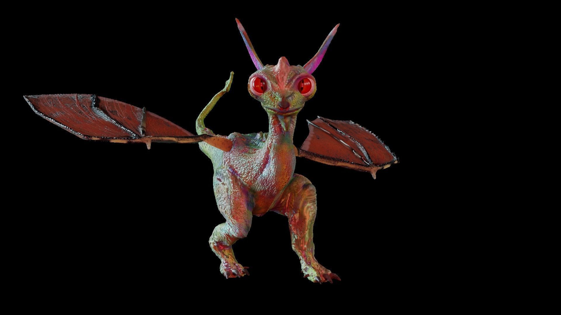 Dragon creacher Low-poly 3D model_3