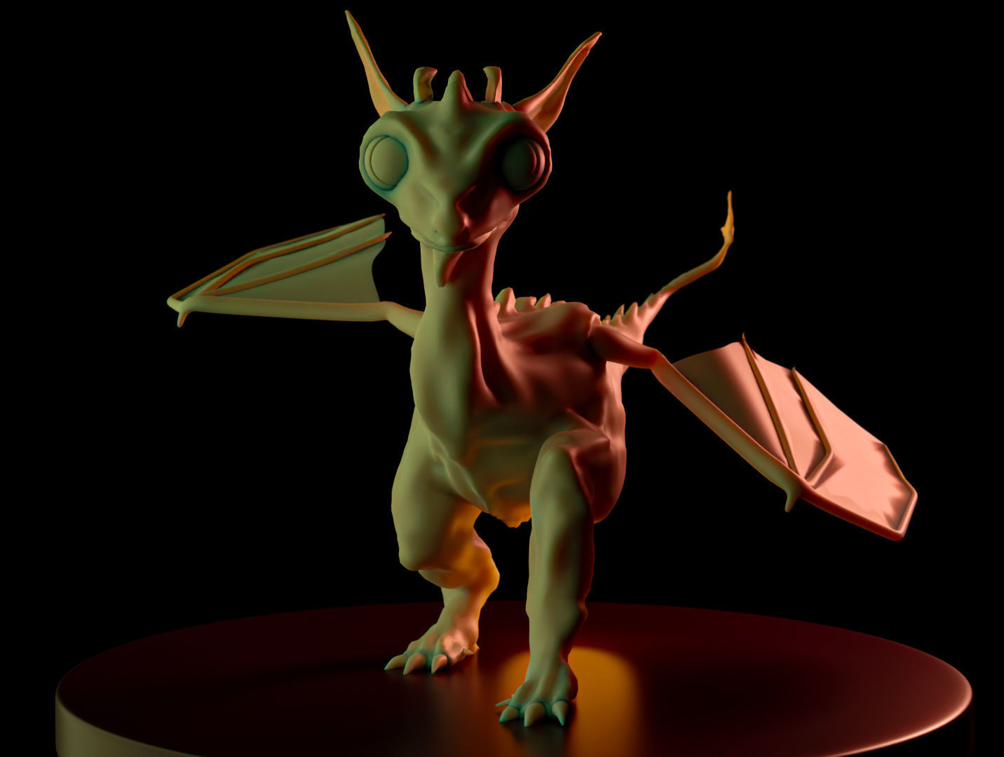 Dragon creacher Low-poly 3D model_1