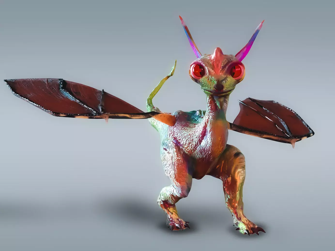 Dragon creacher Low-poly 3D model_0