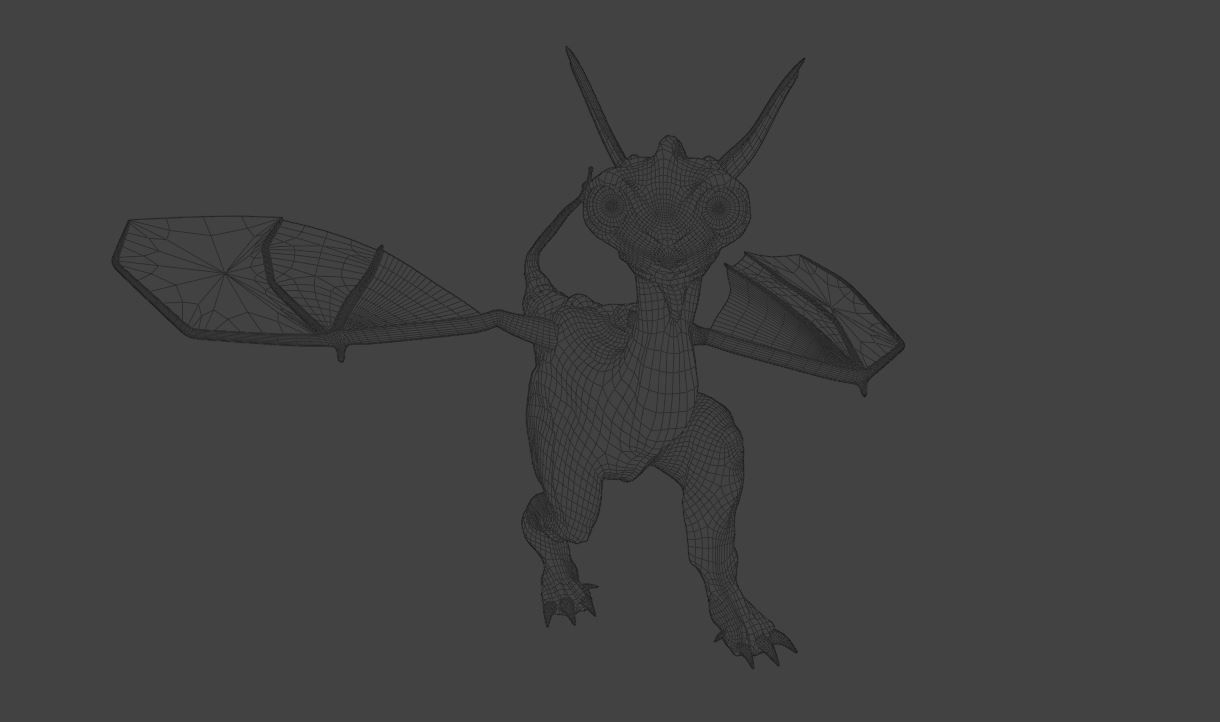 Dragon creacher Low-poly 3D model_8