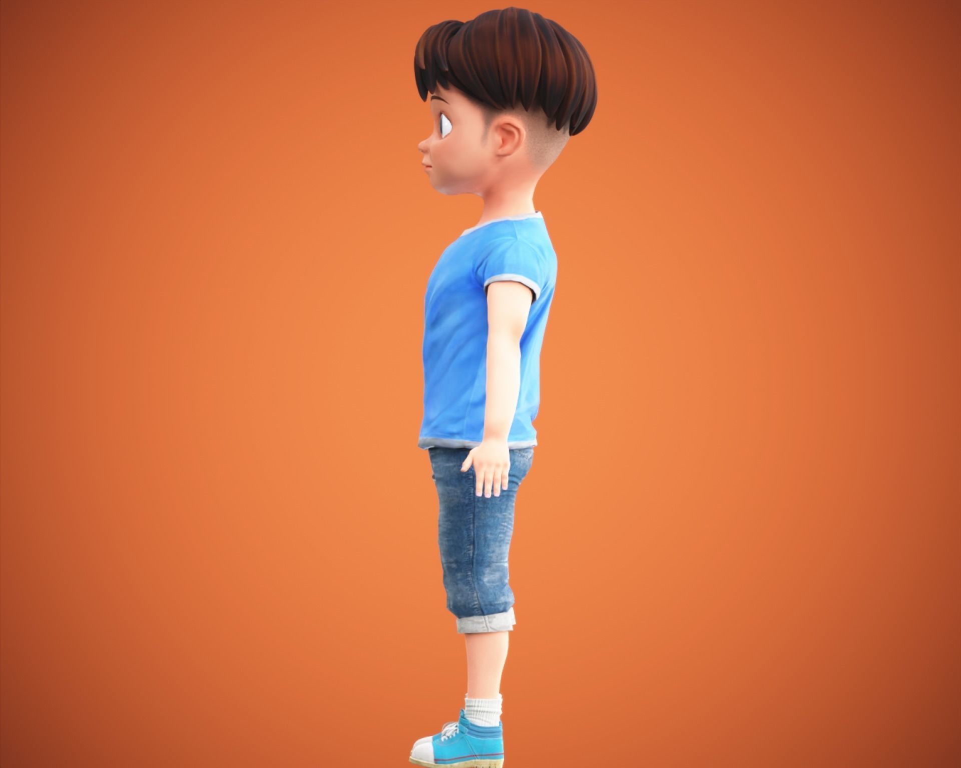 Stylized Cartoon Boy Kid Characters Low-poly 3D model_17