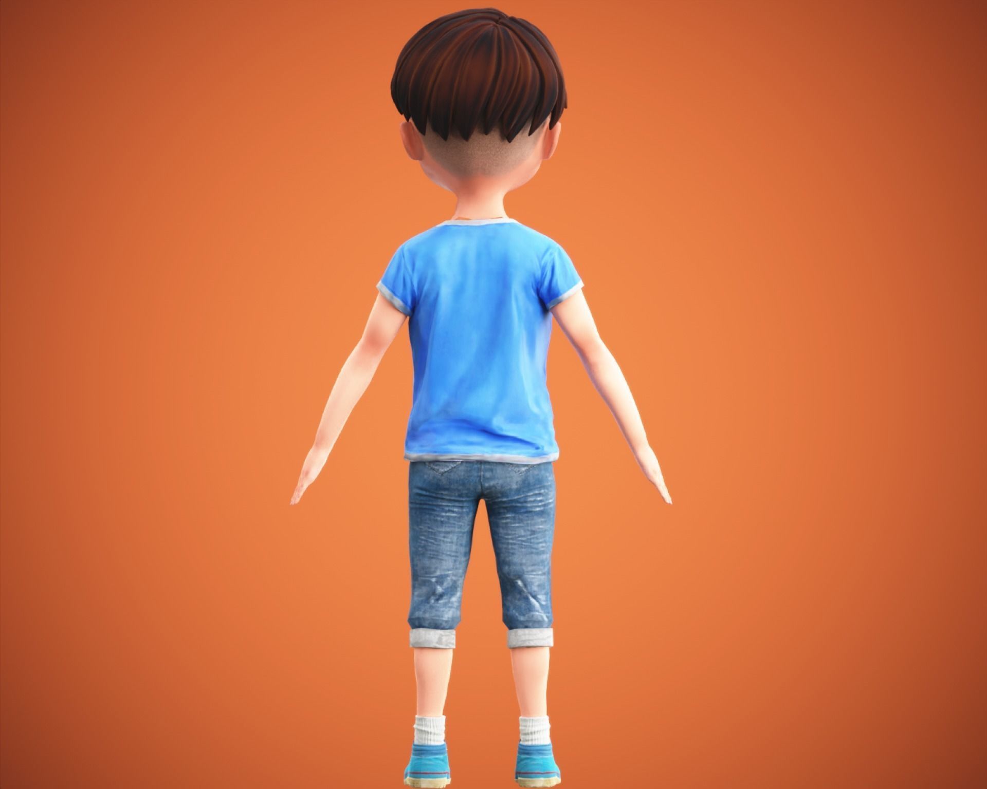 Stylized Cartoon Boy Kid Characters Low-poly 3D model_15