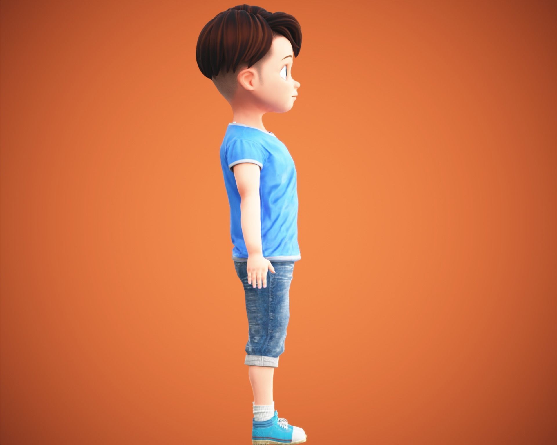 Stylized Cartoon Boy Kid Characters Low-poly 3D model_13