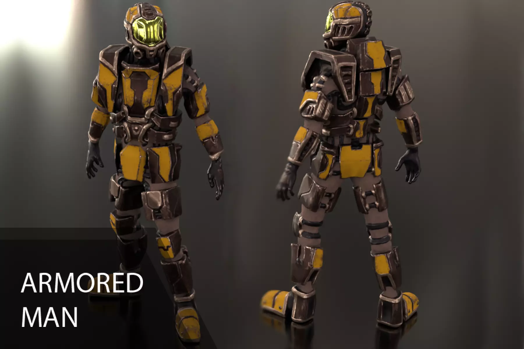 Armored man - low-poly game ready model Armor Free low-poly 3D model