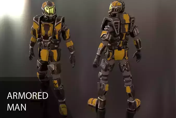 Armored man - low-poly game ready model Armor