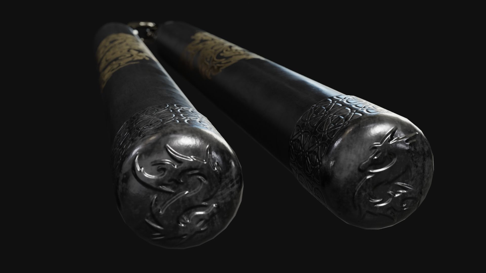 Martial arts Training Pack Low-poly 3D model_10