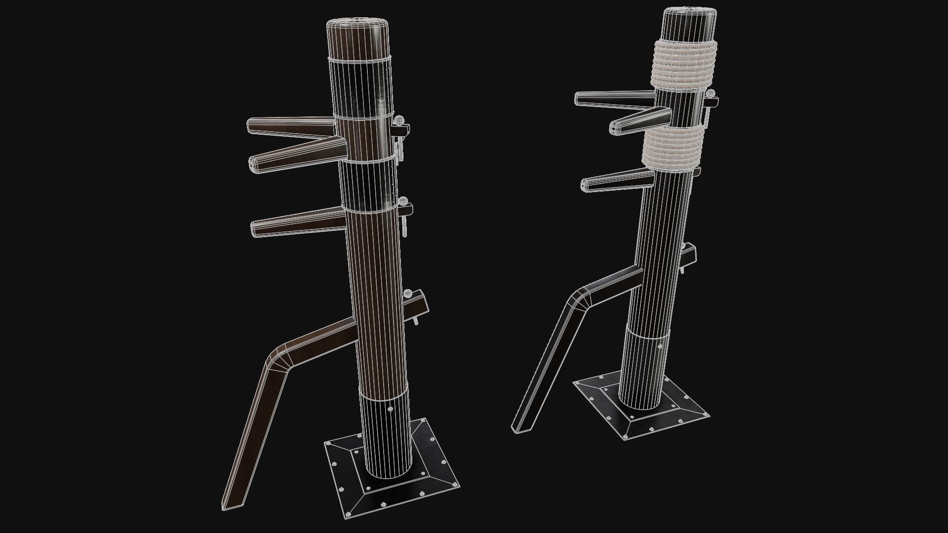 Martial arts Training Pack Low-poly 3D model_15