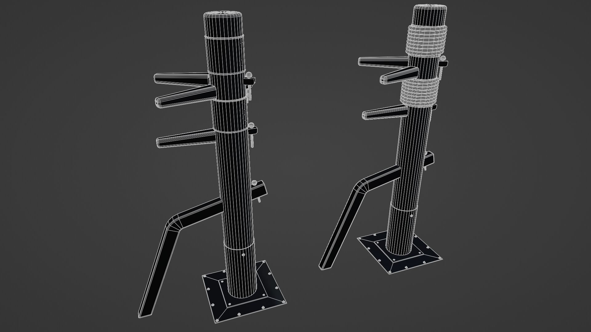 Martial arts Training Pack Low-poly 3D model_16