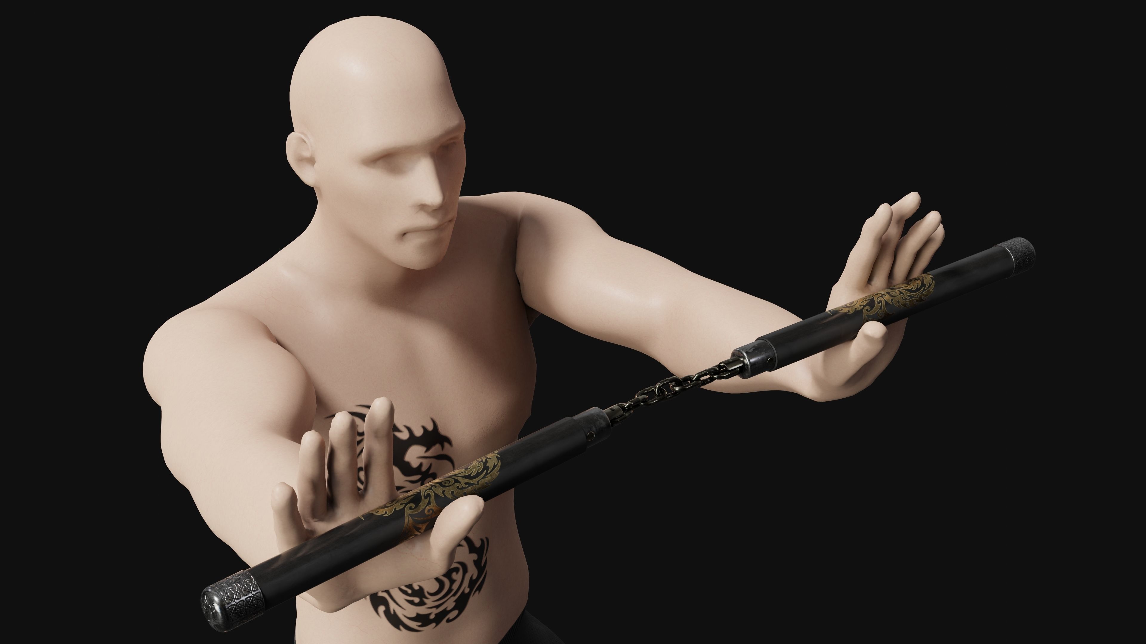 Martial arts Training Pack Low-poly 3D model_8