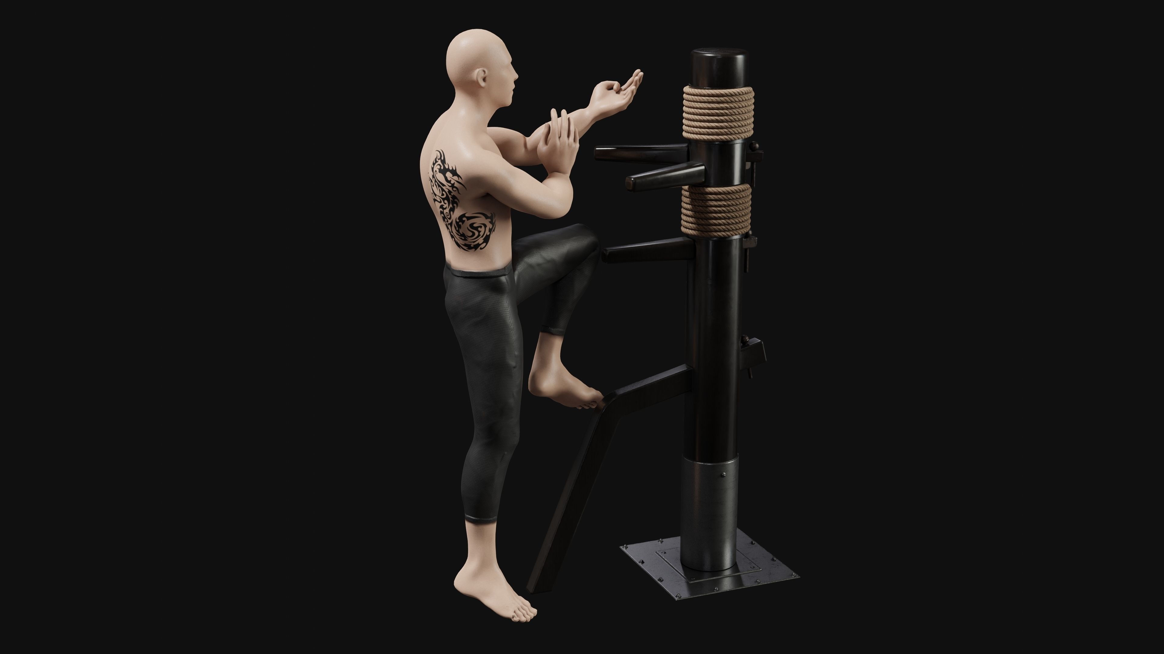 Martial arts Training Pack Low-poly 3D model_2