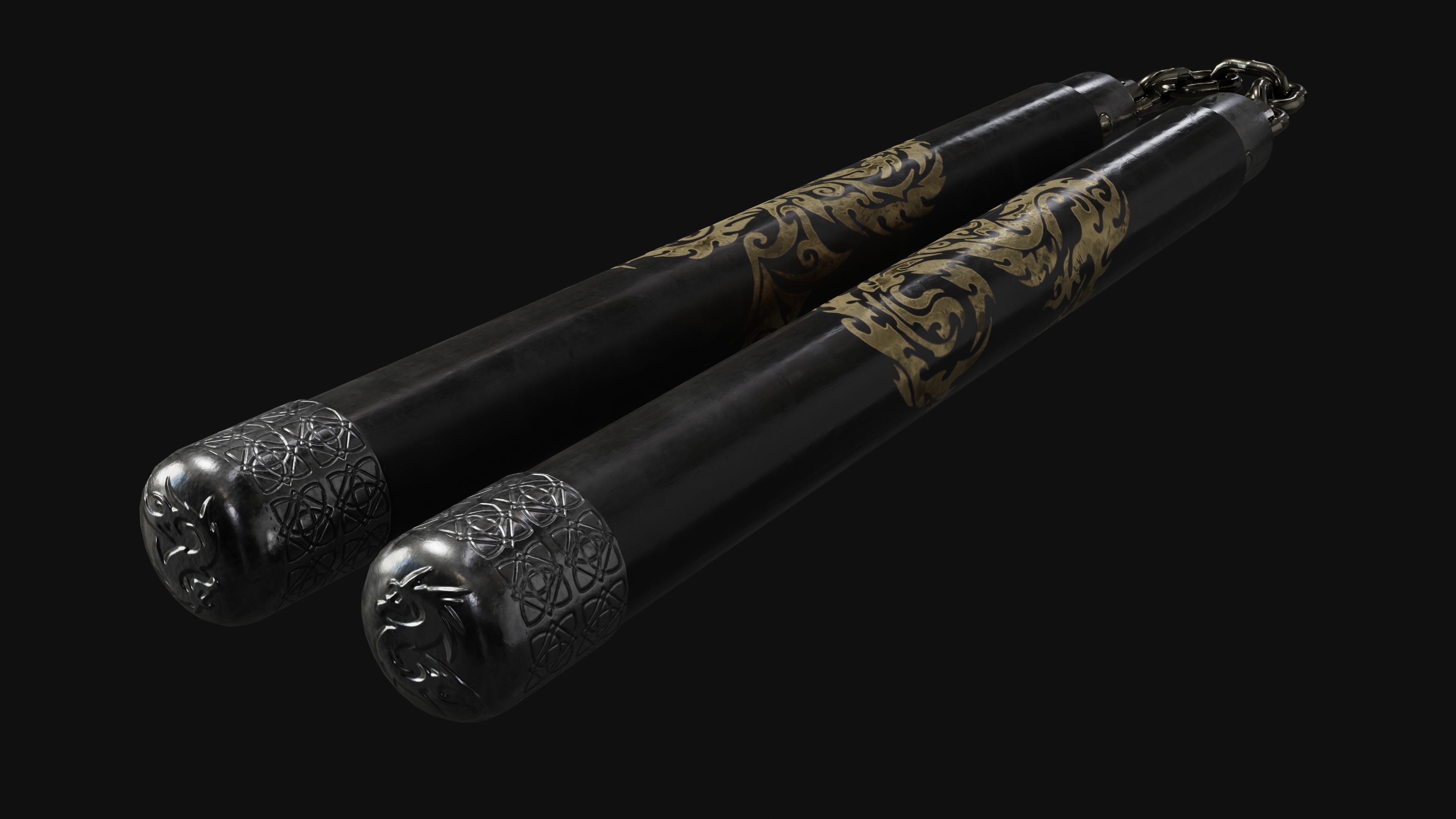 Martial arts Training Pack Low-poly 3D model_6