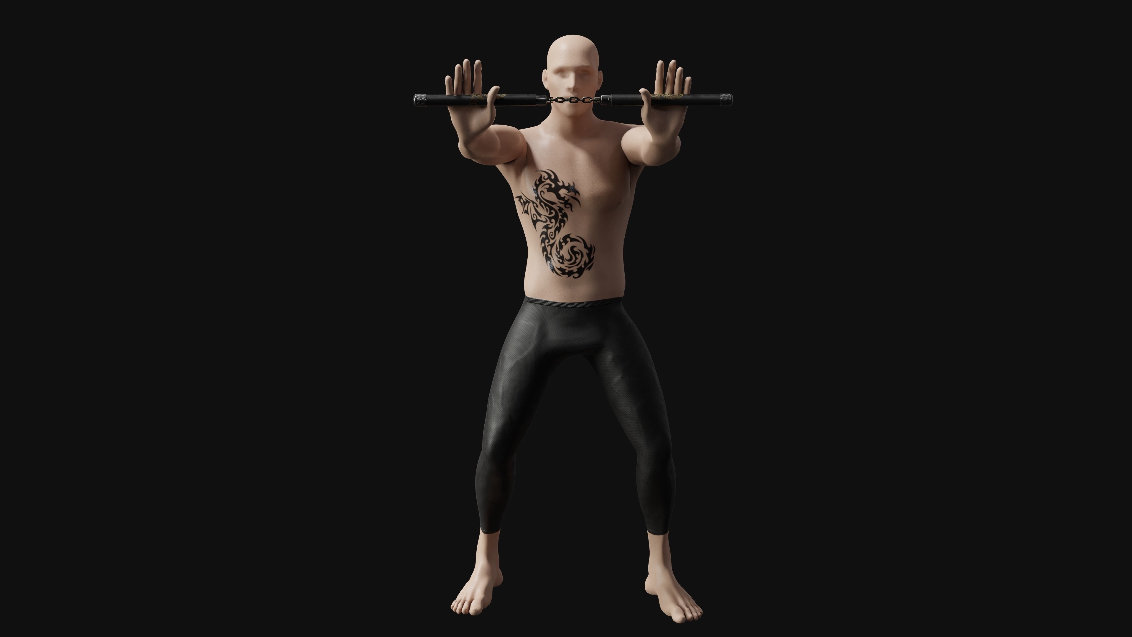 Martial arts Training Pack Low-poly 3D model_7