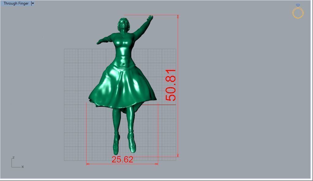 Ballet Dancer Pendant P 062 3D print model_4