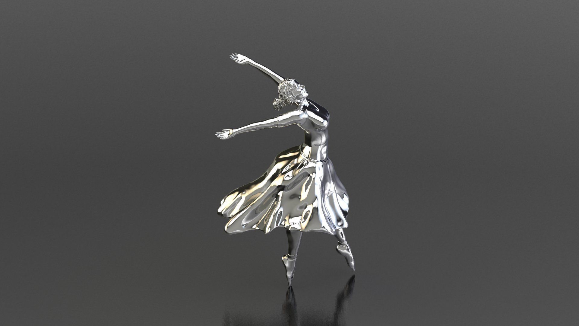 Ballet Dancer Pendant P 062 3D print model_2