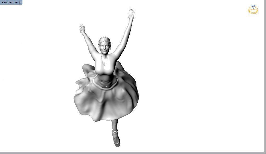 Ballet Dancer Pendant P 062 3D print model_3
