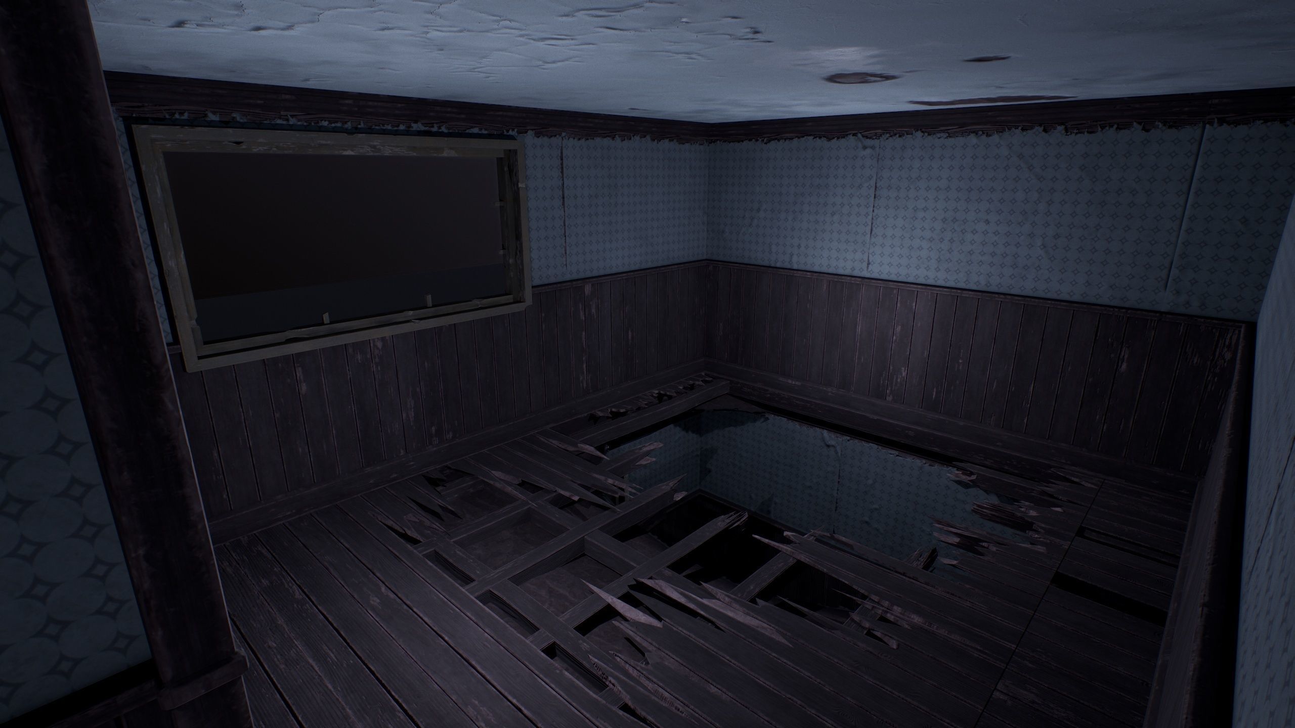 abandoned house with interior Low-poly 3D model_10