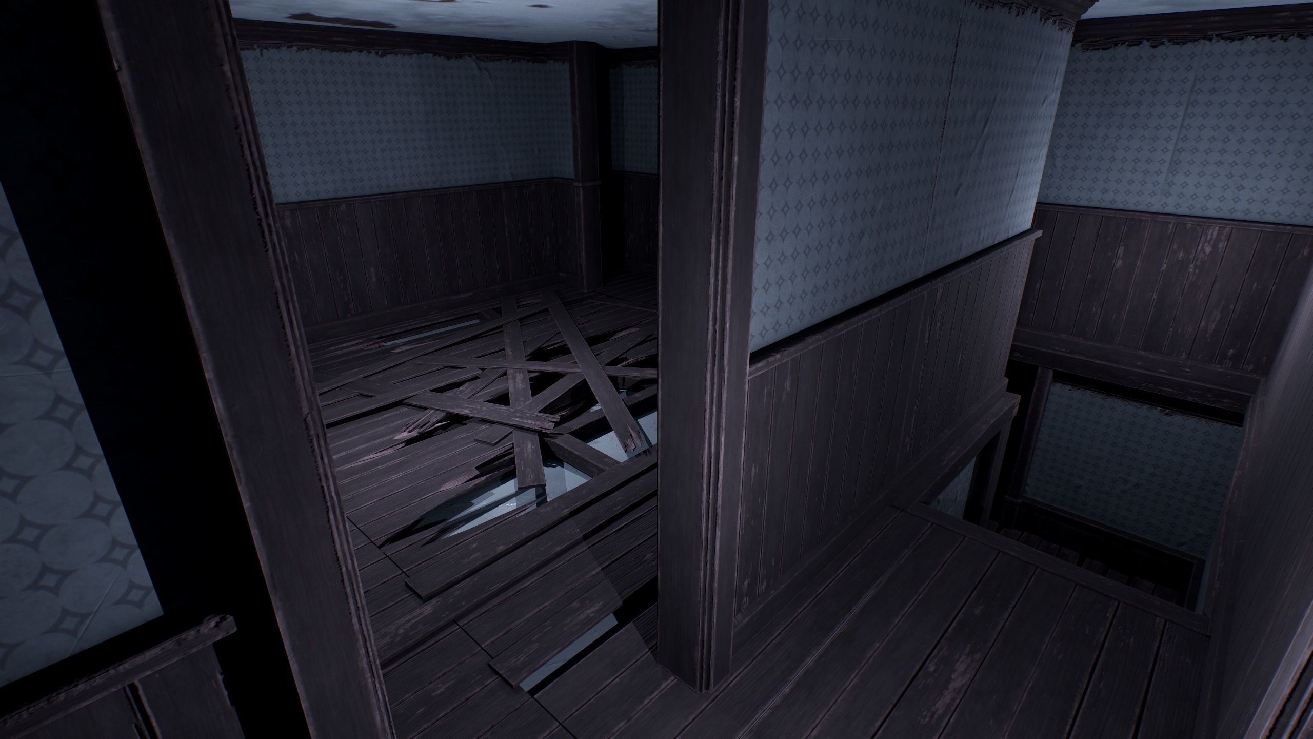 abandoned house with interior Low-poly 3D model_8