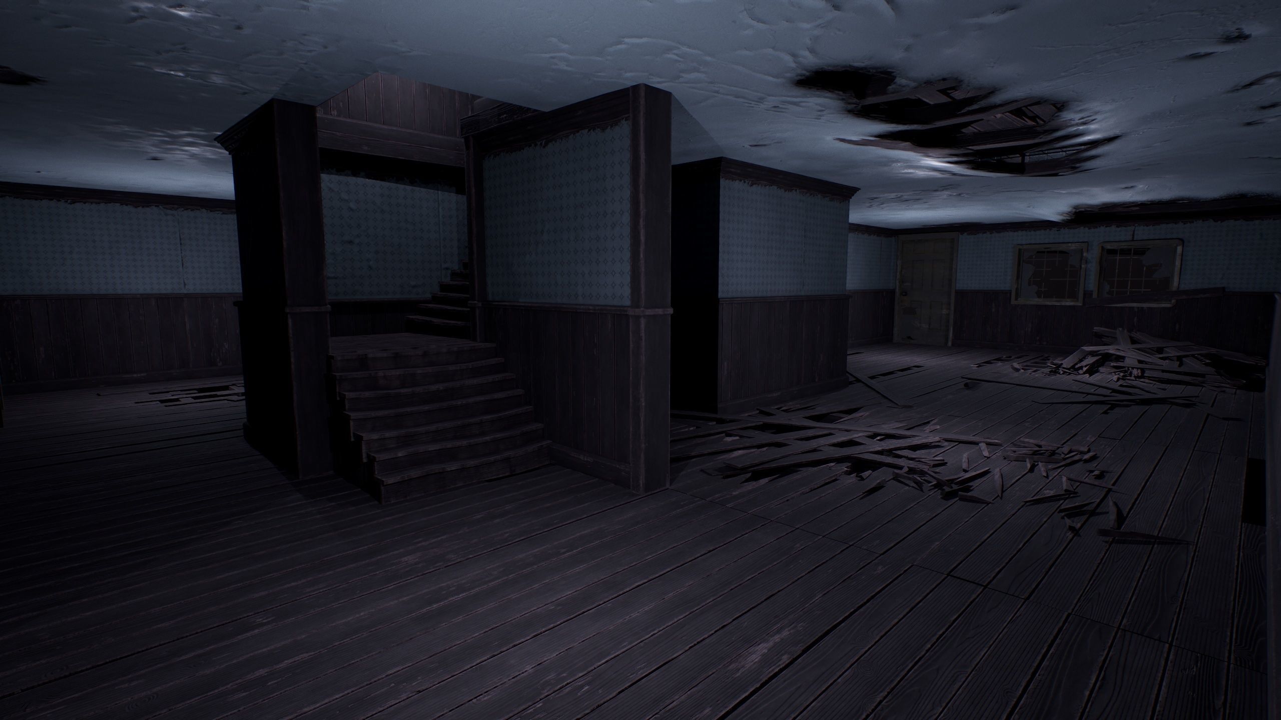 abandoned house with interior Low-poly 3D model_7