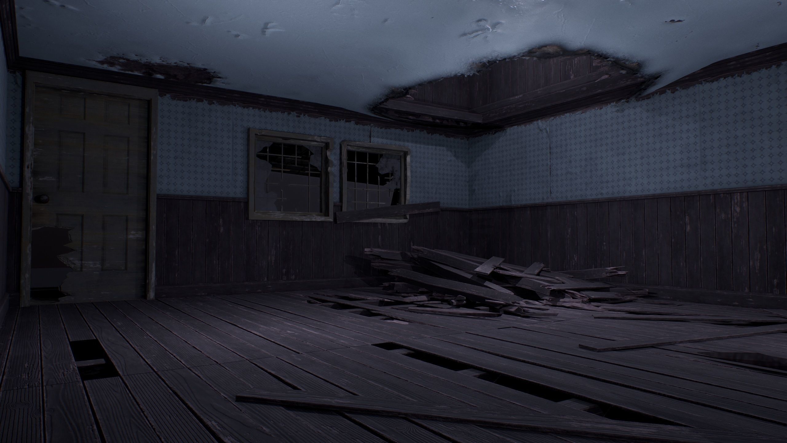 abandoned house with interior Low-poly 3D model_9