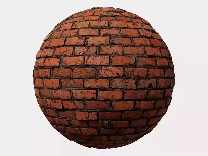 Damaged Brick Wall PBR Texture