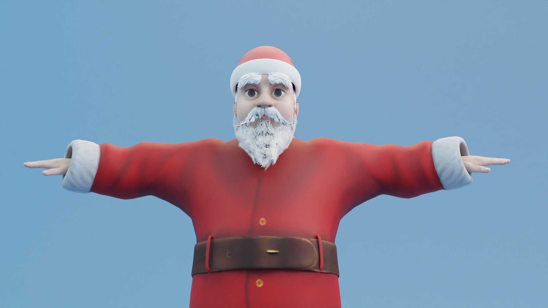 Santa Claus rigged and animated Low-poly 3D model_2