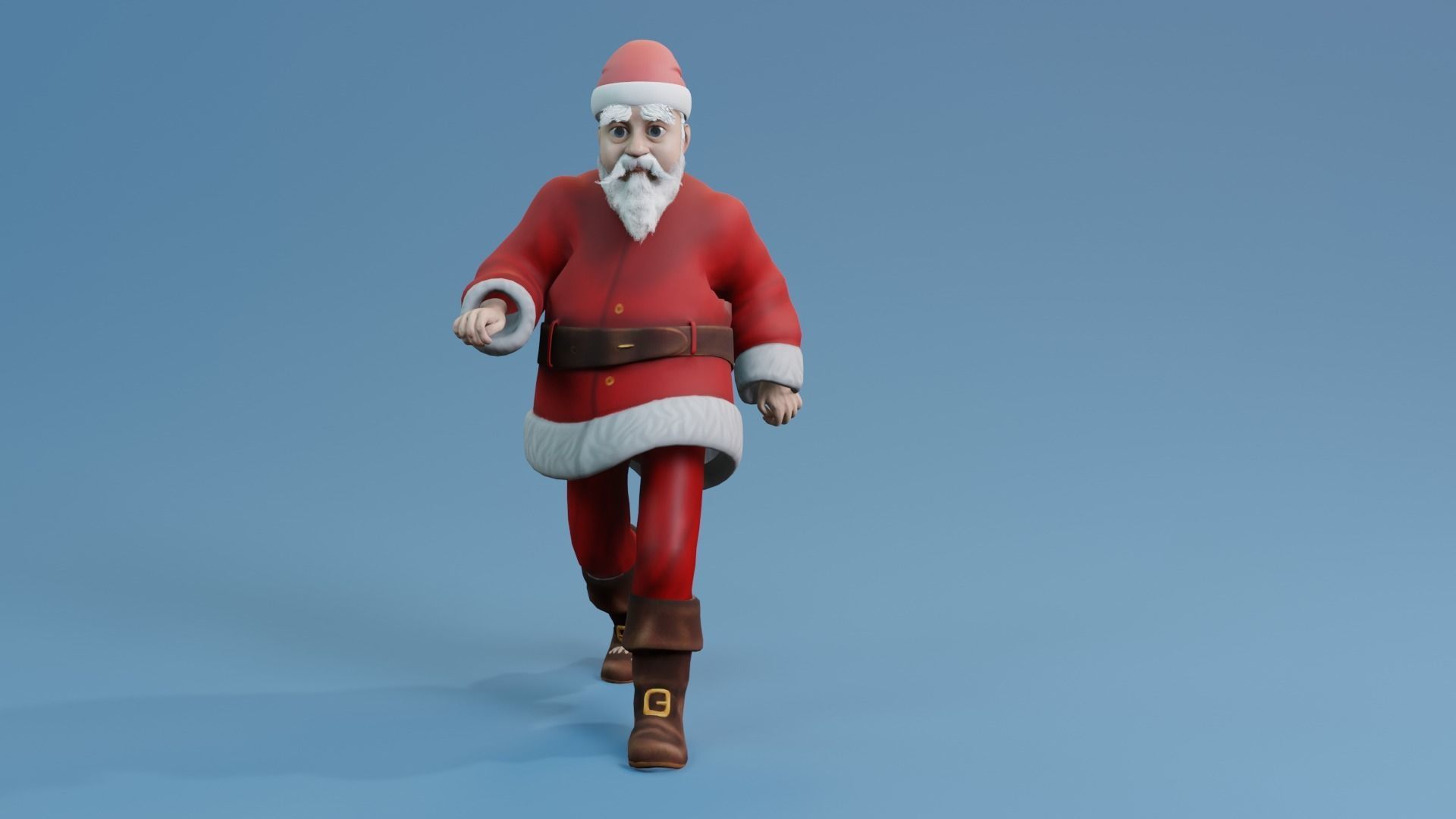 Santa Claus rigged and animated Low-poly 3D model_19