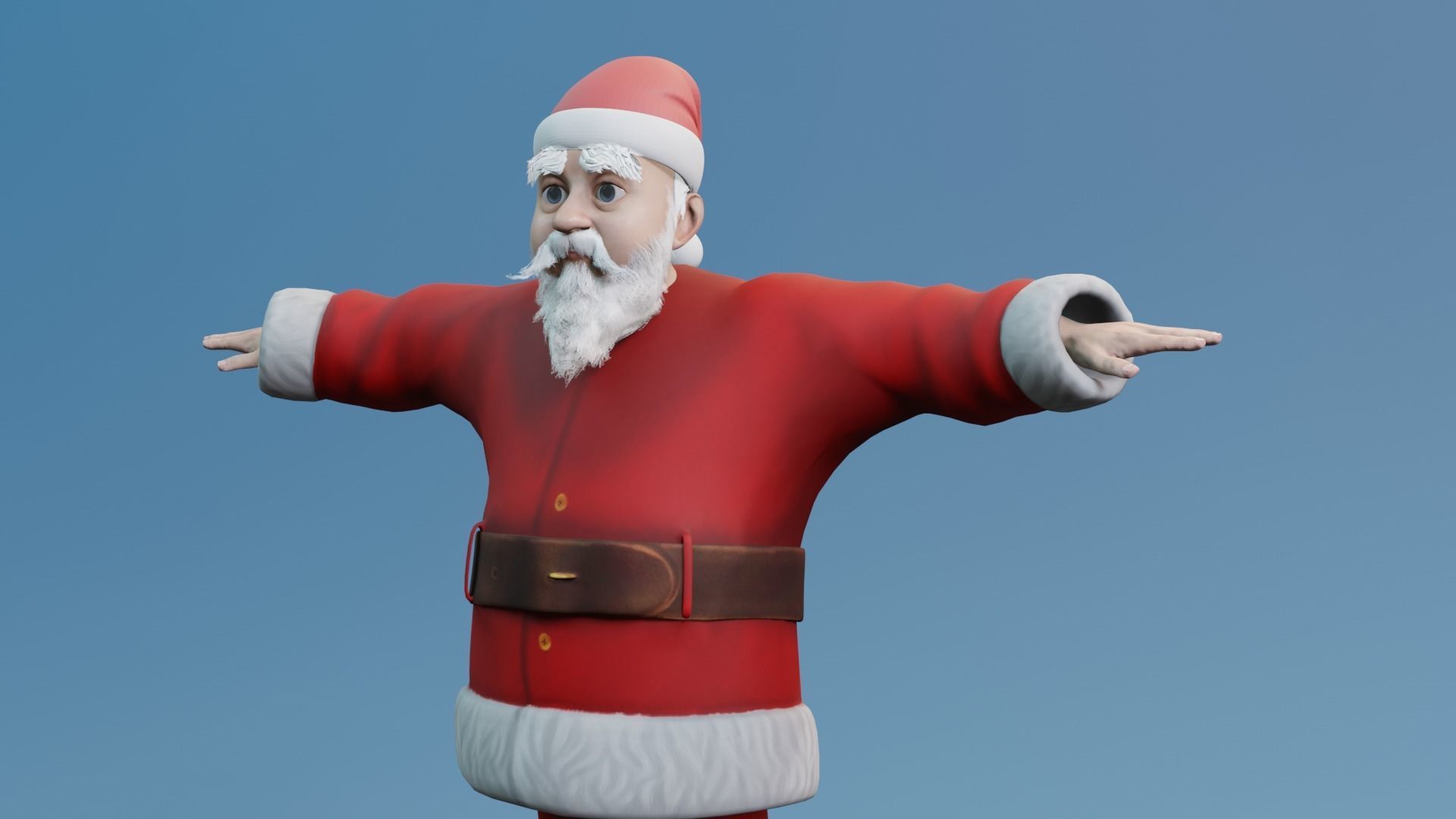Santa Claus rigged and animated Low-poly 3D model_28