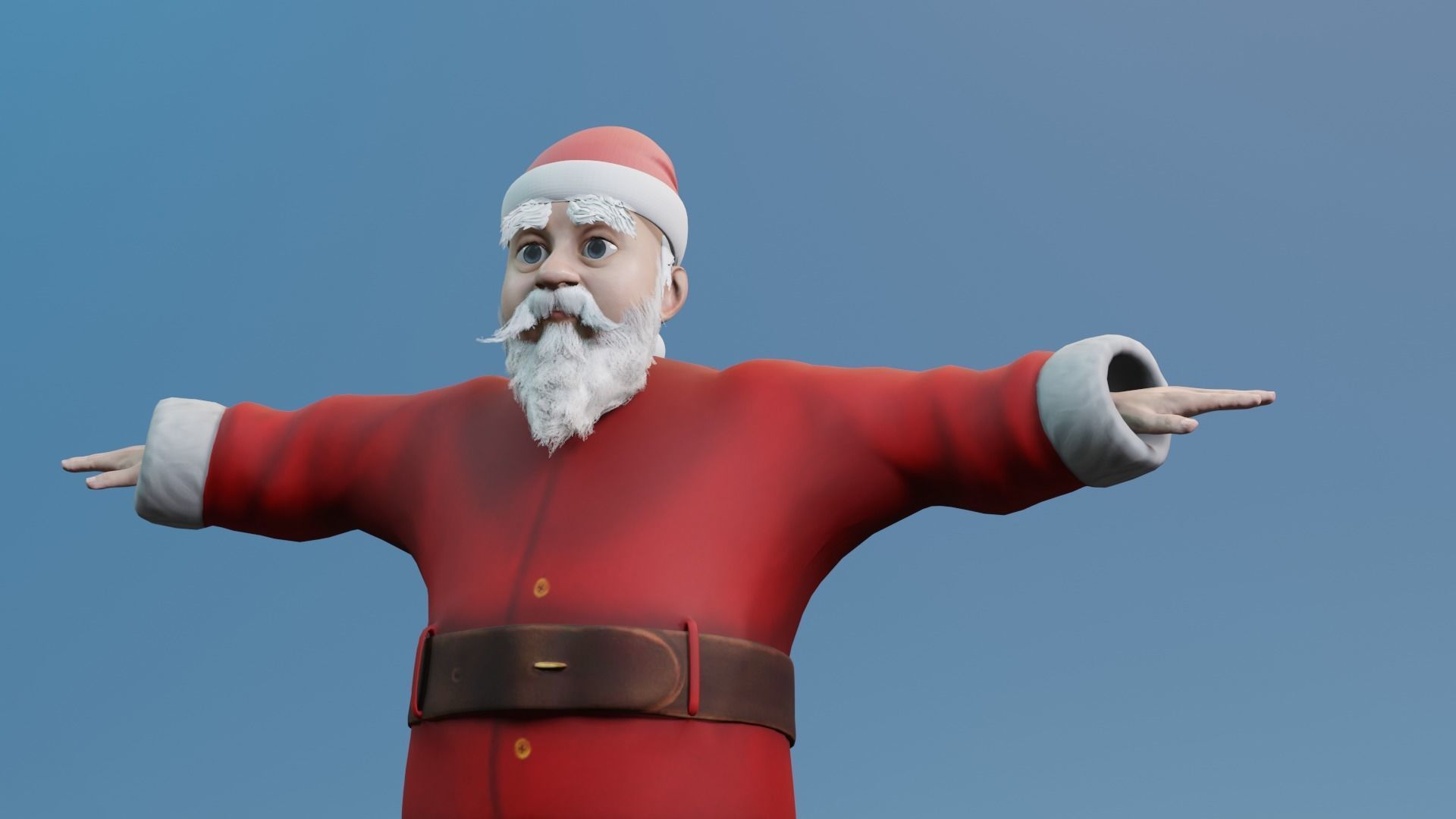 Santa Claus rigged and animated Low-poly 3D model_21