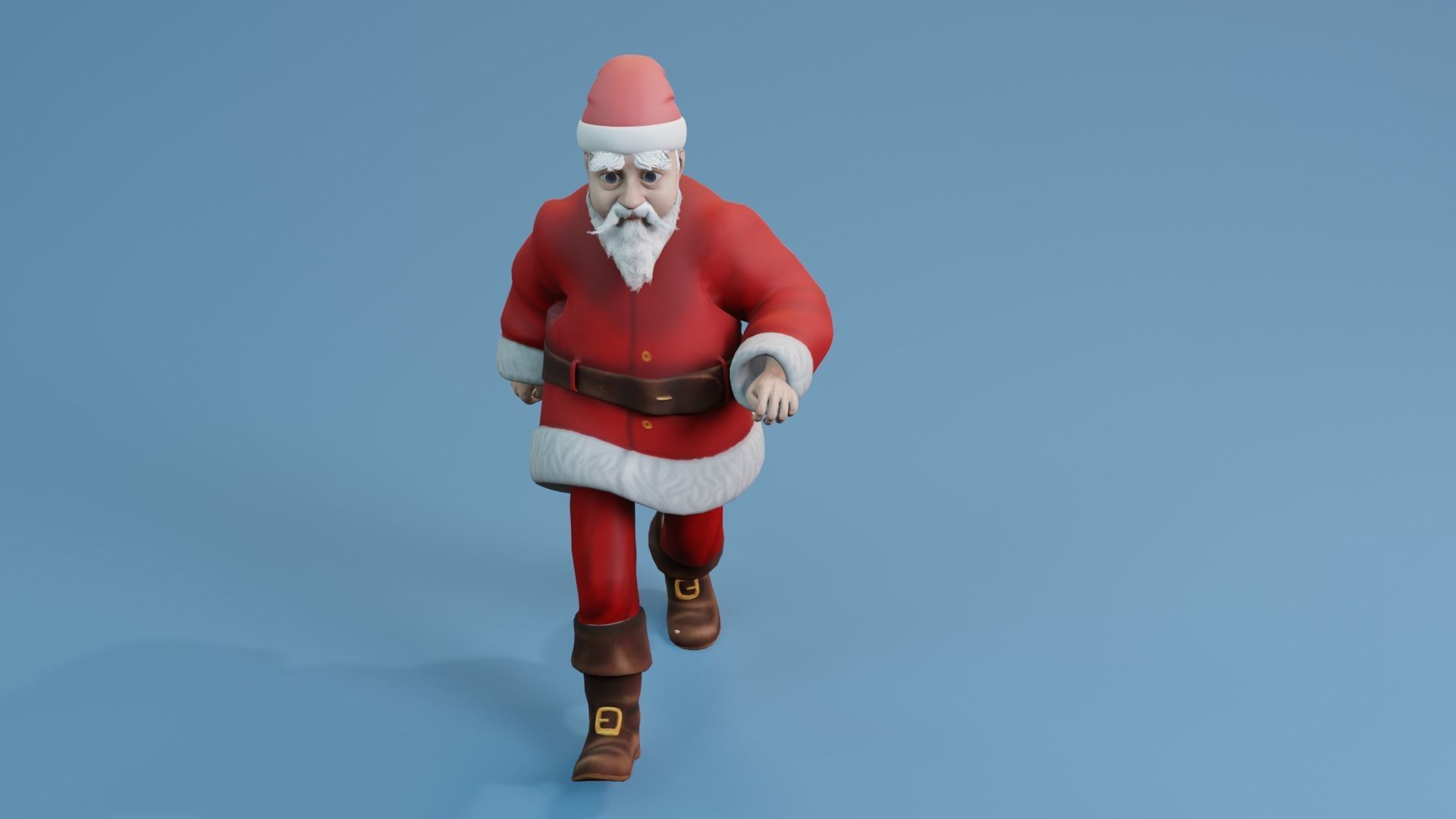 Santa Claus rigged and animated Low-poly 3D model_15