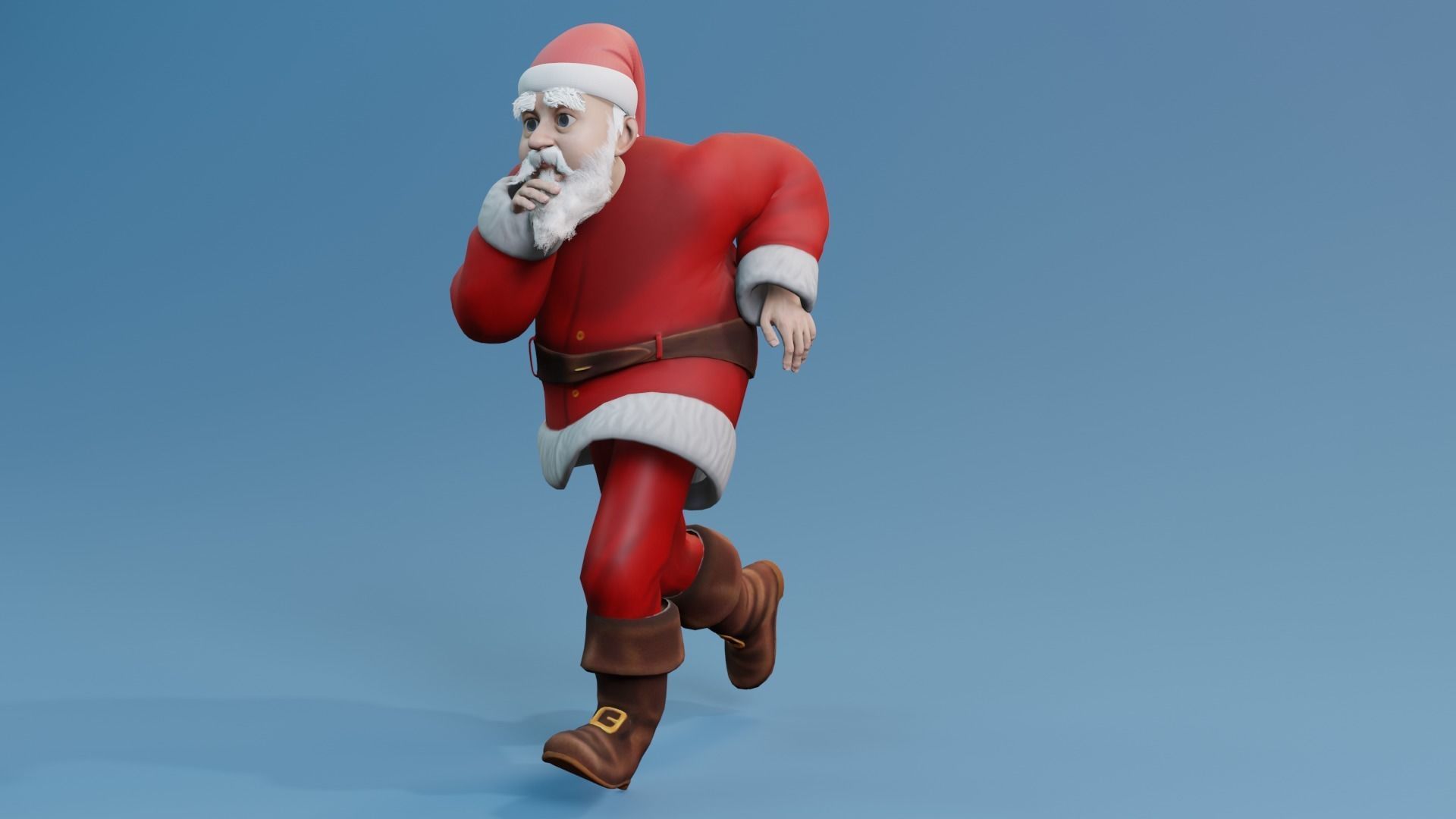 Santa Claus rigged and animated Low-poly 3D model_13